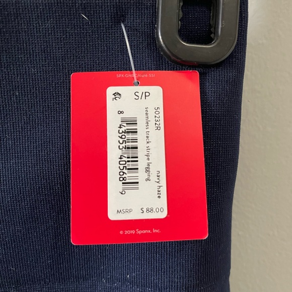 Spanx Leggings Seamless Track Stripe Blue Gray Size S/P . NWT - Picture 5 of 8